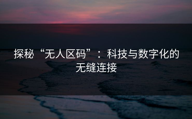 探秘“无人区码”：科技与数字化的无缝连接