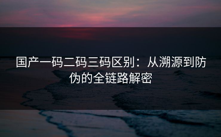 国产一码二码三码区别：从溯源到防伪的全链路解密